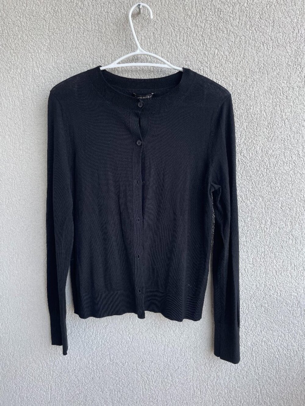 NWT Banana Republic Black Cardigan Button Front, Size M, cotton and rayon blend